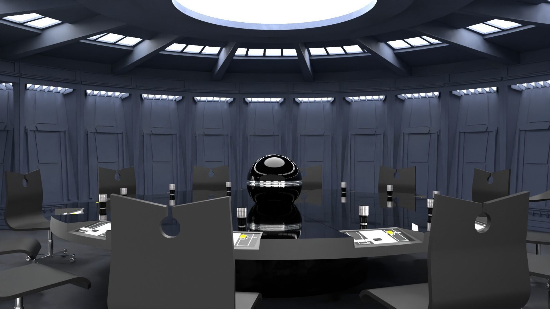 Set 6 - Death Star Conference Room 1-18 scale Kenner-Hasbro 3D print model_9