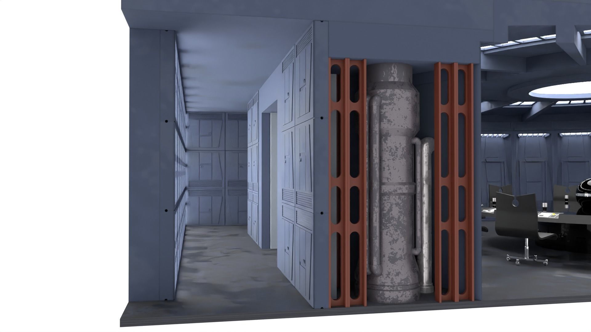 Set 6 - Death Star Conference Room 1-18 scale Kenner-Hasbro 3D print model_13