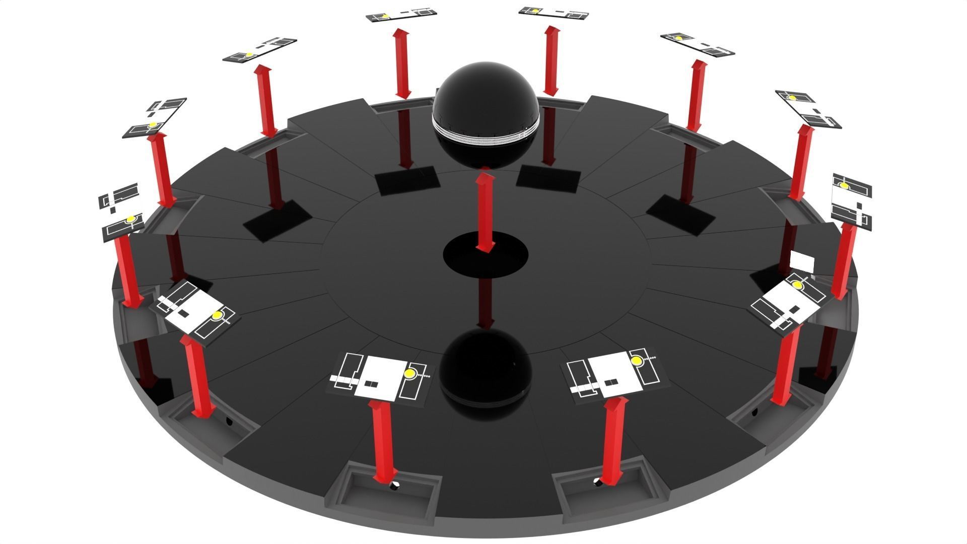 Set 6 - Death Star Conference Room 1-18 scale Kenner-Hasbro 3D print model_42