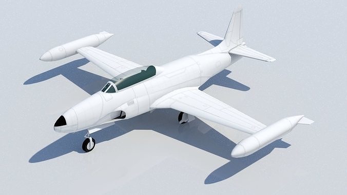 Lockheed T33 Shooting Star Static Low Poly Blank Trainer Low-poly 3D model