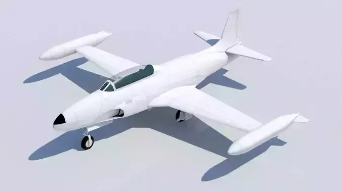 Lockheed T33 Shooting Star Static Low Poly Blank Trainer