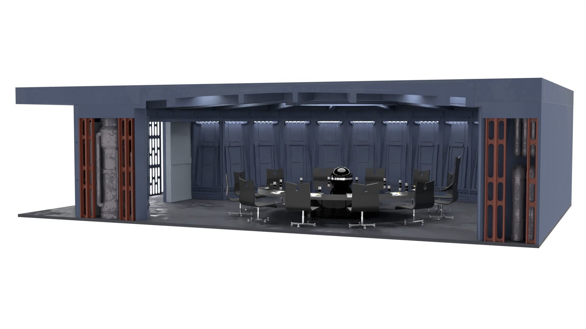 Complete Set 6 - Death Star Conference Room 1-6 scale Hottoys  3D Model Collection_18