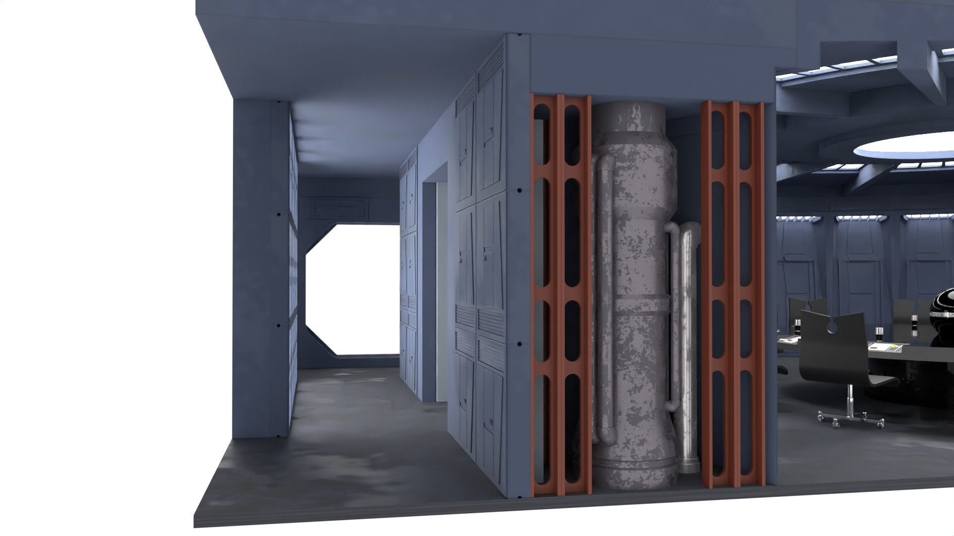 Complete Set 6 - Death Star Conference Room 1-6 scale Hottoys  3D Model Collection_8