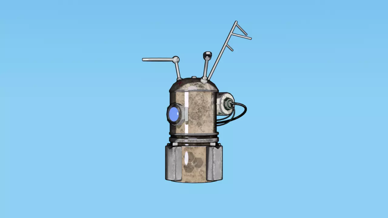 Info Robot Low-poly 3D model_8