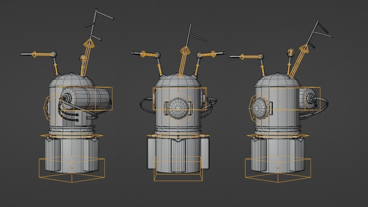 Info Robot Low-poly 3D model_3