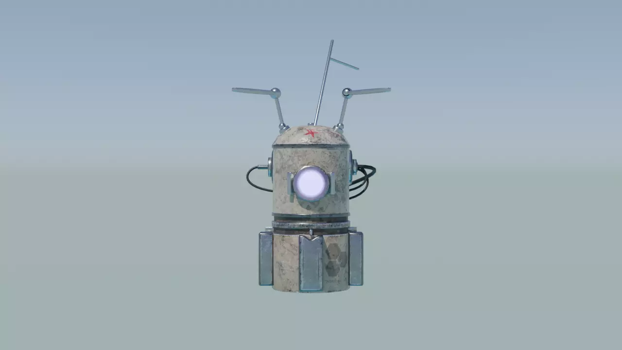 Info Robot Low-poly 3D model_5