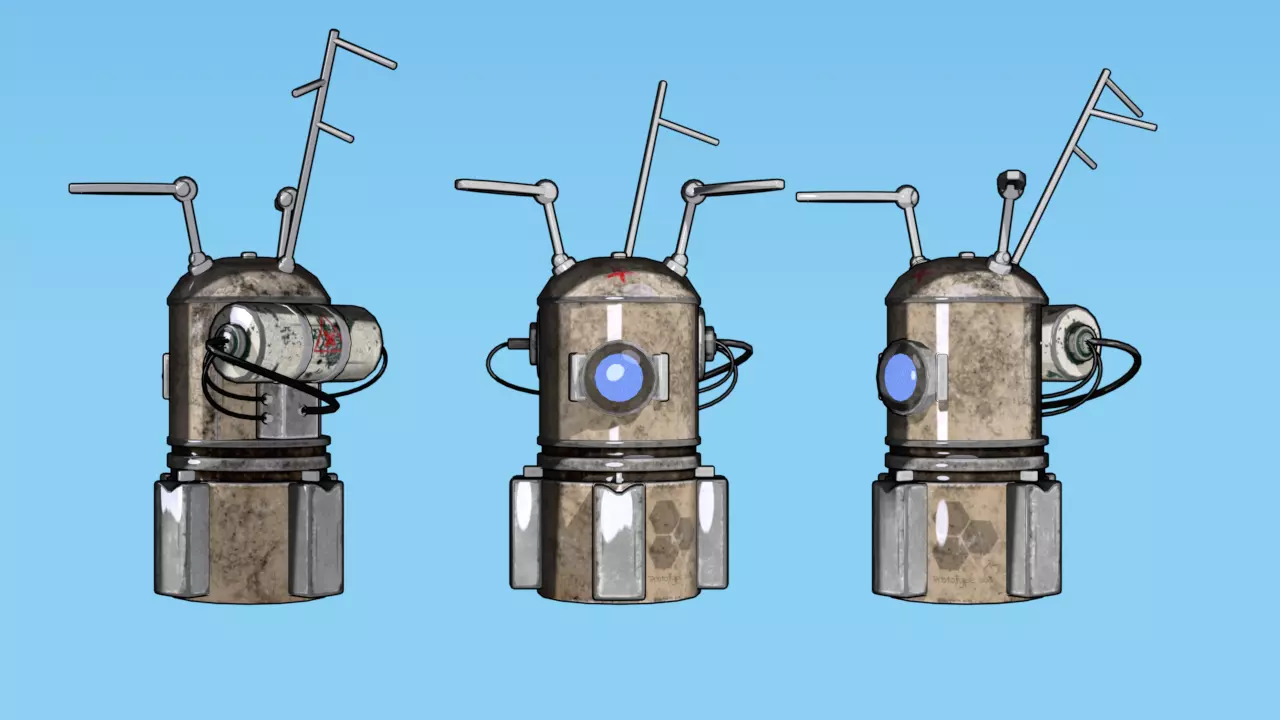 Info Robot Low-poly 3D model_1