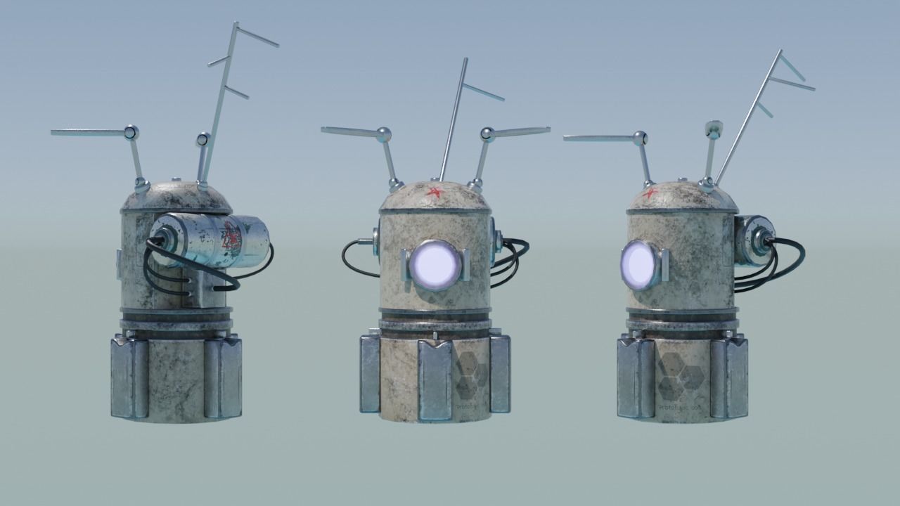 Info Robot Low-poly 3D model_2
