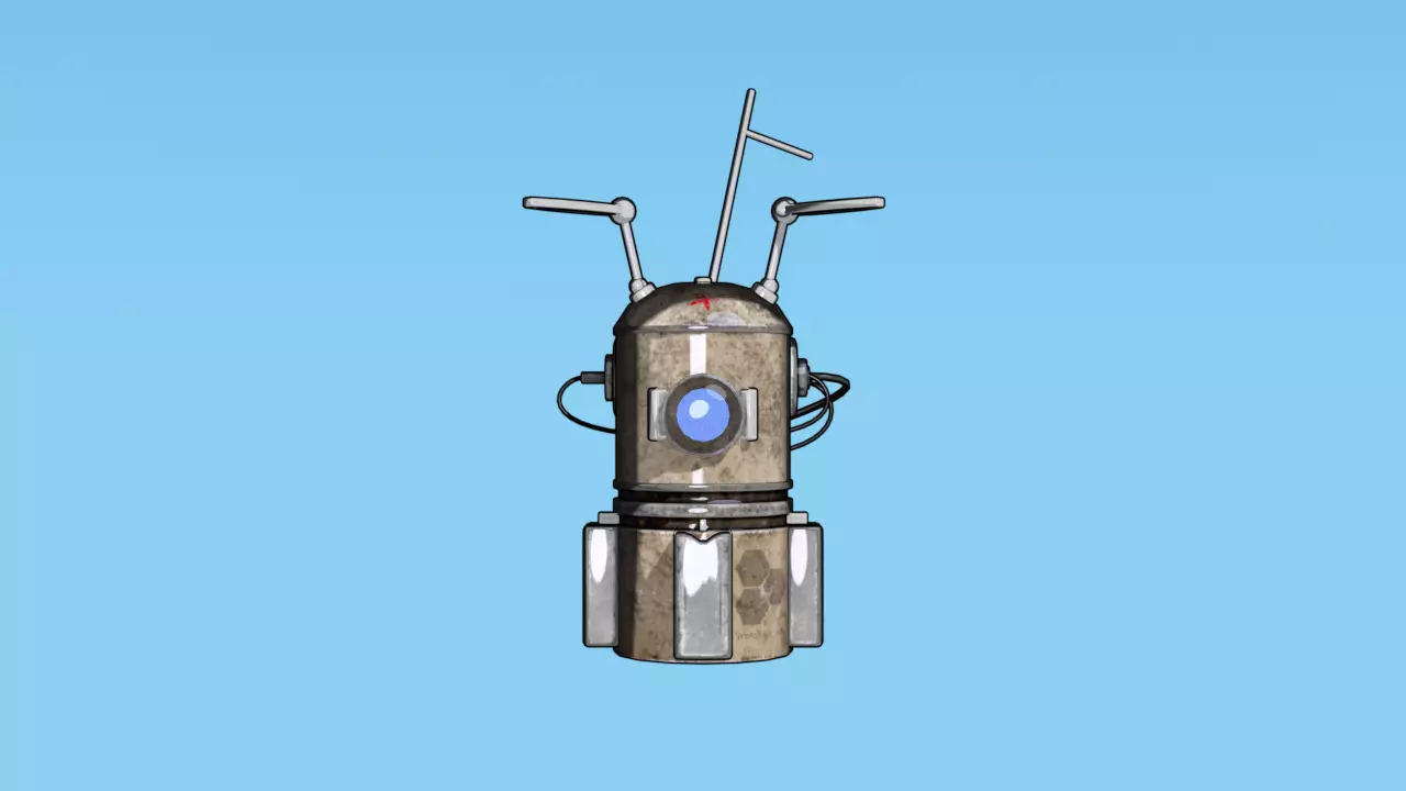 Info Robot Low-poly 3D model_9