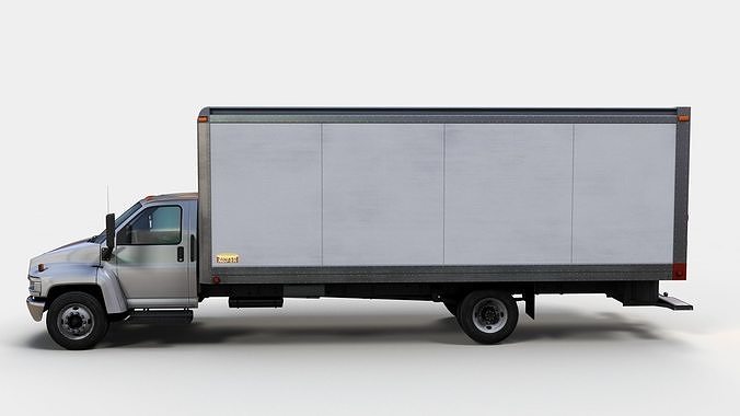 Generic box truck Low-poly 3D model 5