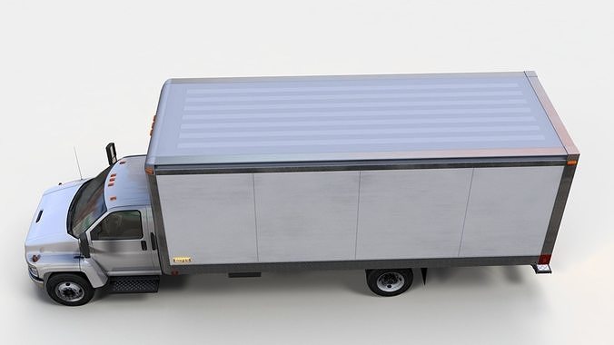 Generic box truck Low-poly 3D model 6
