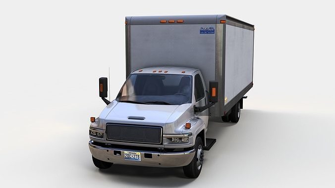 Generic box truck Low-poly 3D model 7