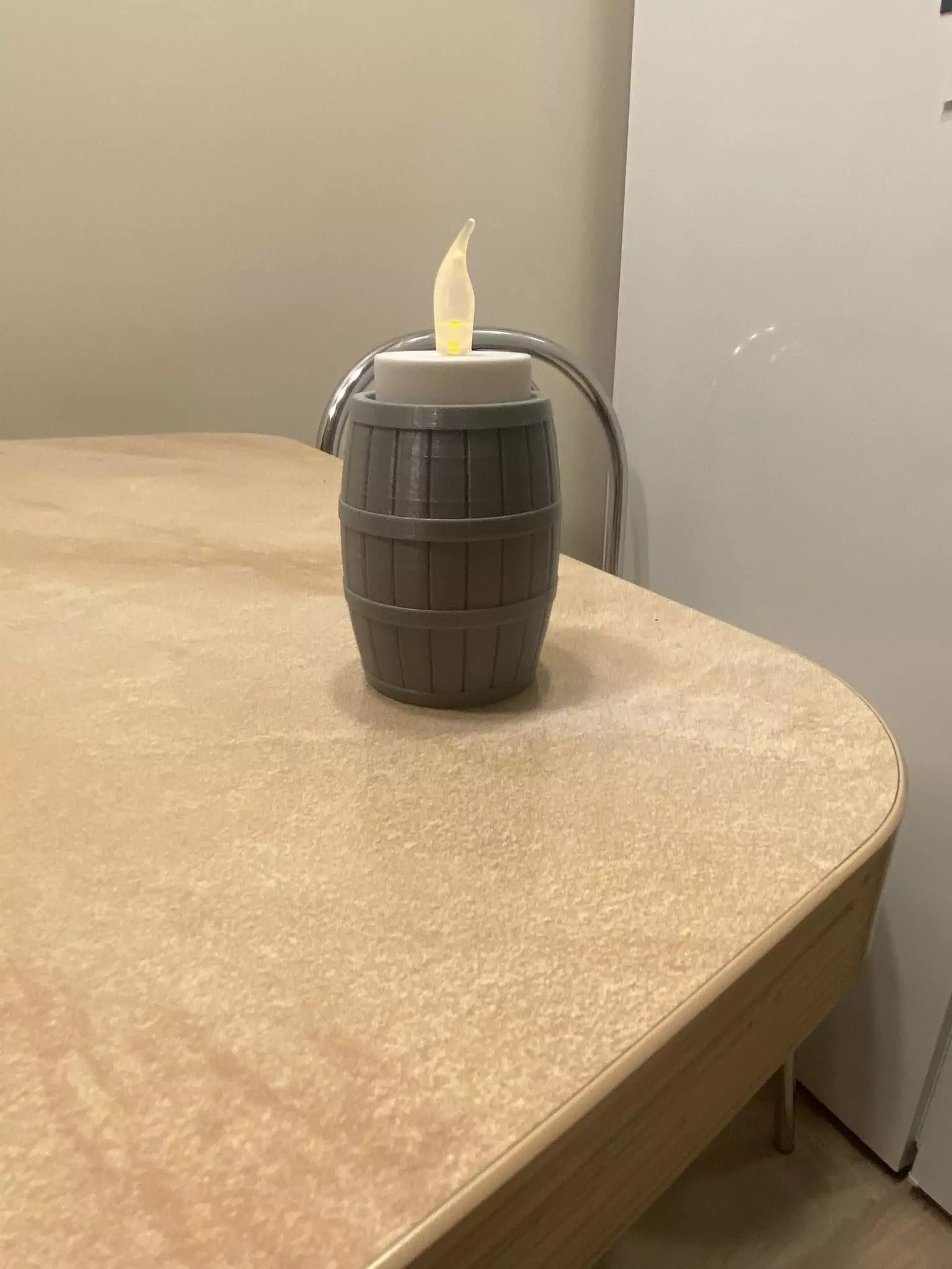 Barrel tea light holder decoration for pub bar 3D print model