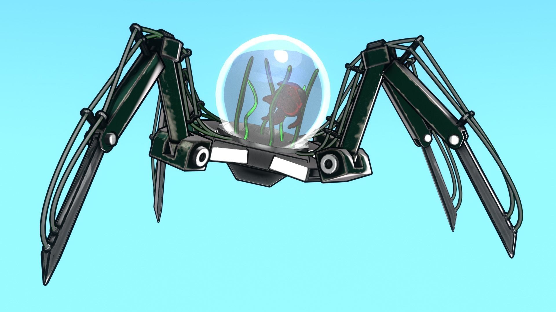 4 Legged Fish Low-poly 3D model_5