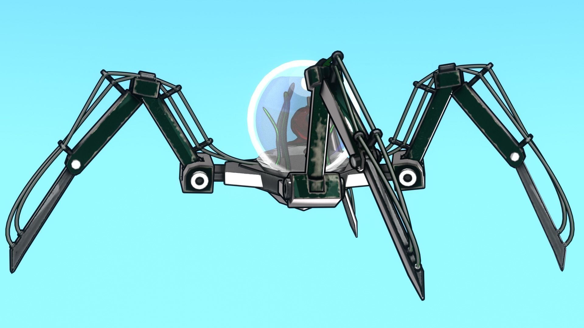 4 Legged Fish Low-poly 3D model_6