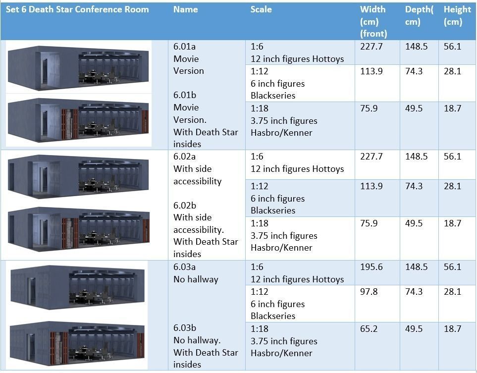 Complete Set 6 - Death Star Conference Room 1-12 scale 3D Model Collection_10