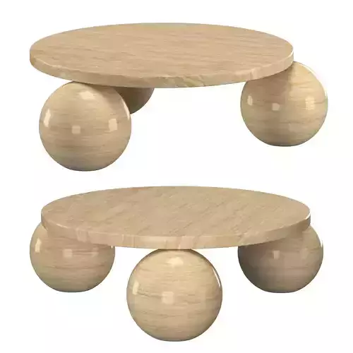 Amara Round Travertine Coffee Table