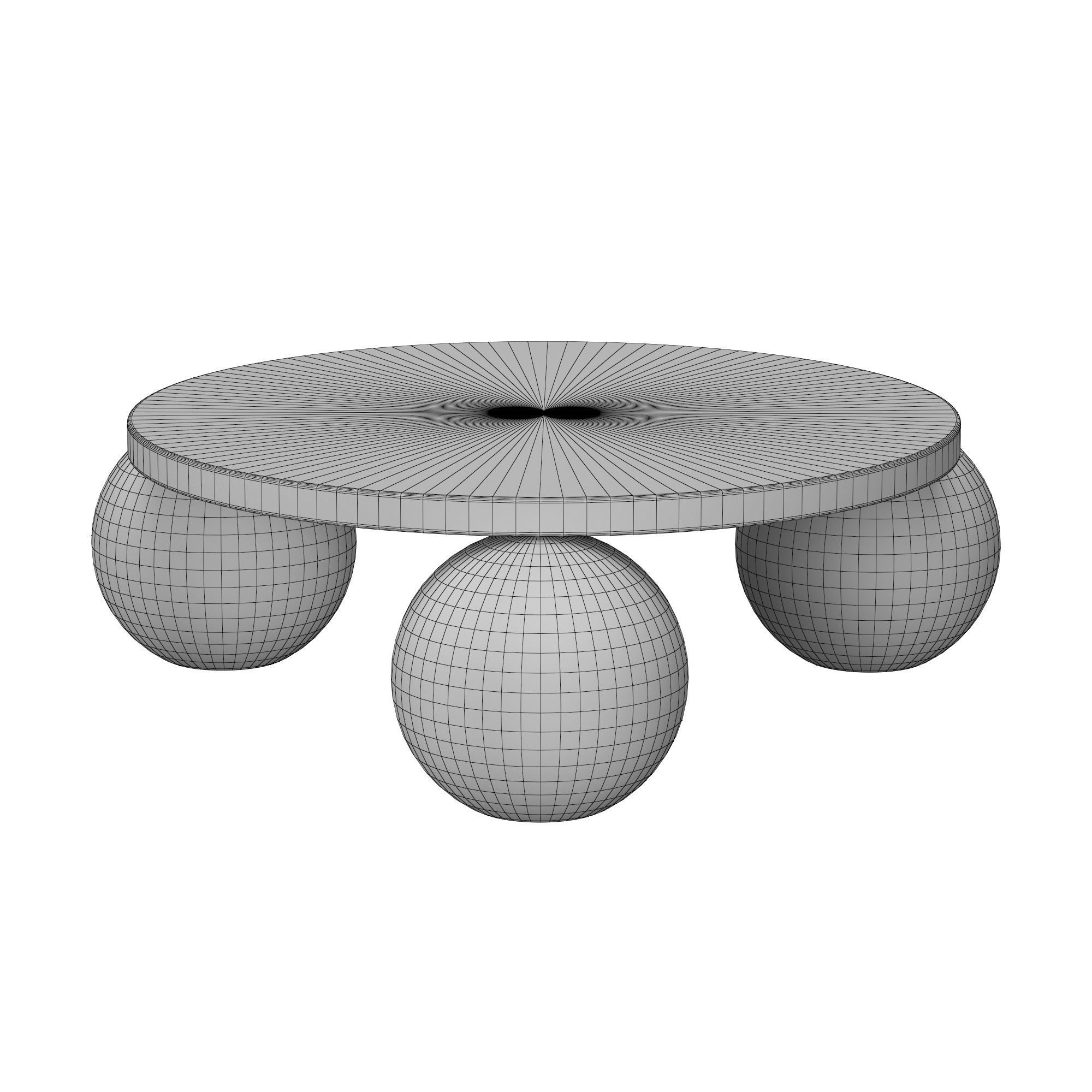 Amara Round Travertine Coffee Table 3D model_4