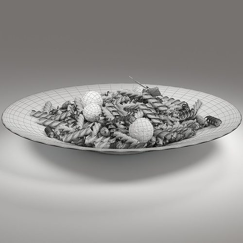 Meatballs Fusilli Pasta and Pesto 3D model 7
