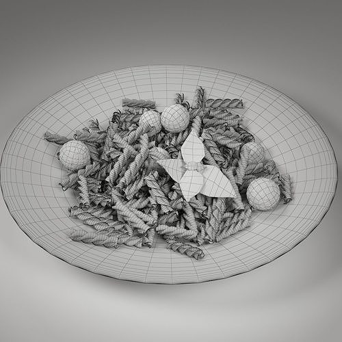 Meatballs Fusilli Pasta and Pesto 3D model 2