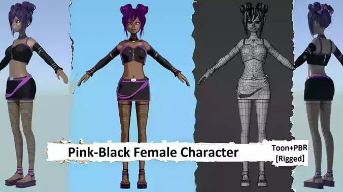 Pink-Black Character
