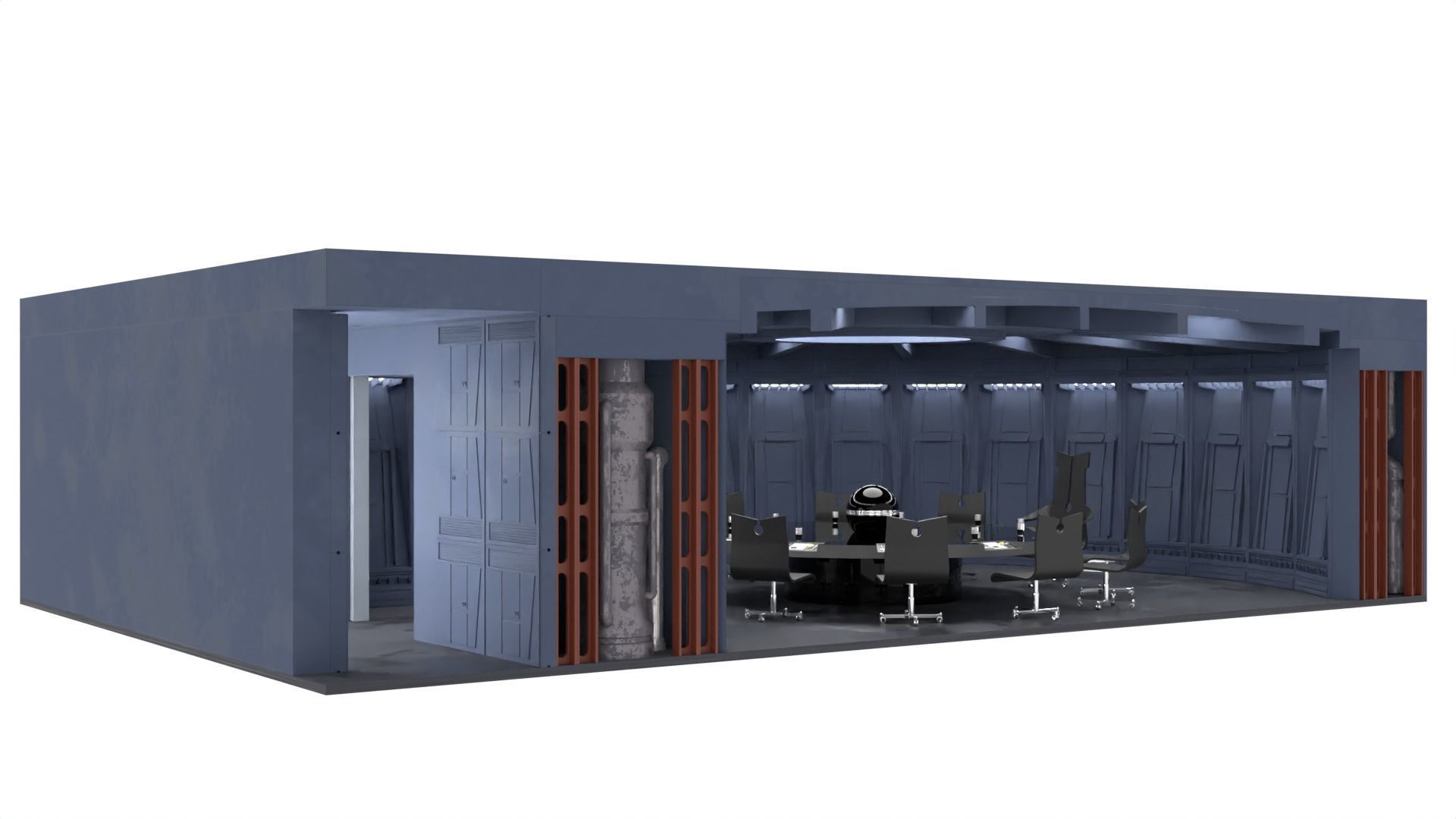 Complete Set 6 - Death Star Conference Room 1-18 scale Hasbro 3D Model Collection_15