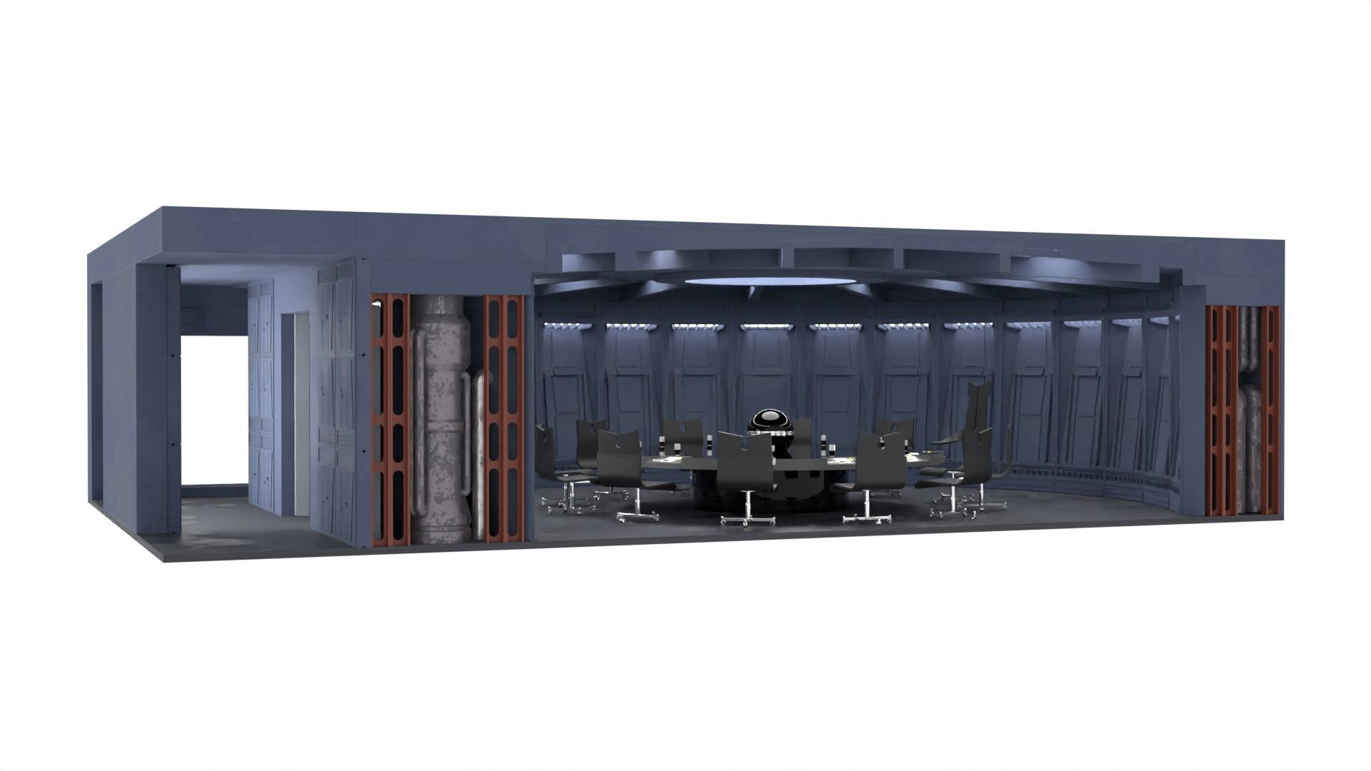 Complete Set 6 - Death Star Conference Room 1-18 scale Hasbro 3D Model Collection_12