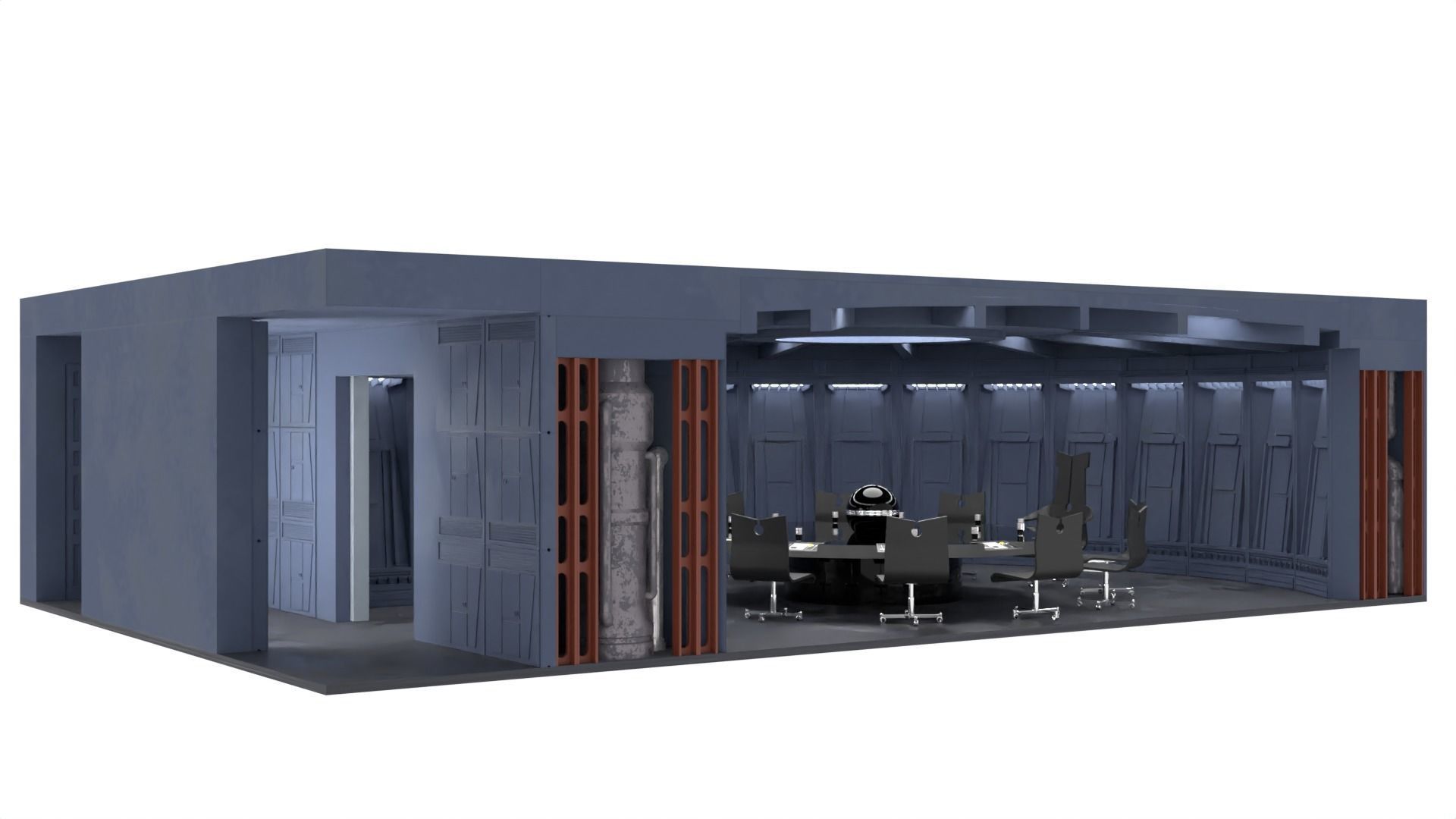 Complete Set 6 - Death Star Conference Room 1-18 scale Hasbro 3D Model Collection_19