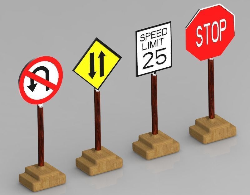 sign board in road road signs traffic sign board sign board  3D model_13