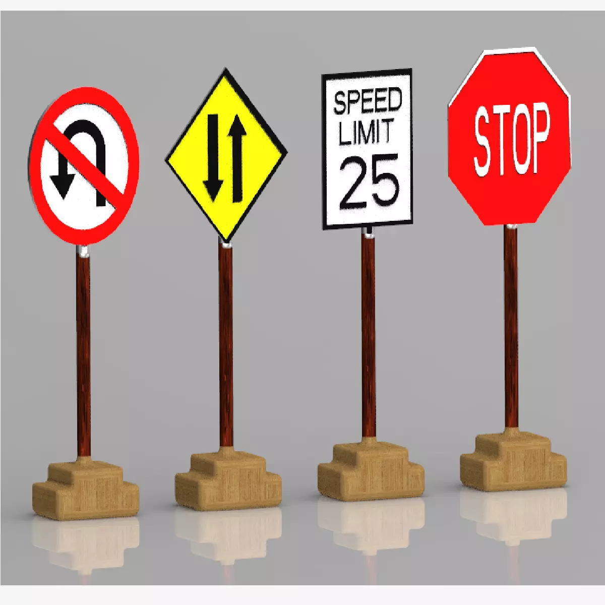 sign board in road road signs traffic sign board sign board  3D model_0