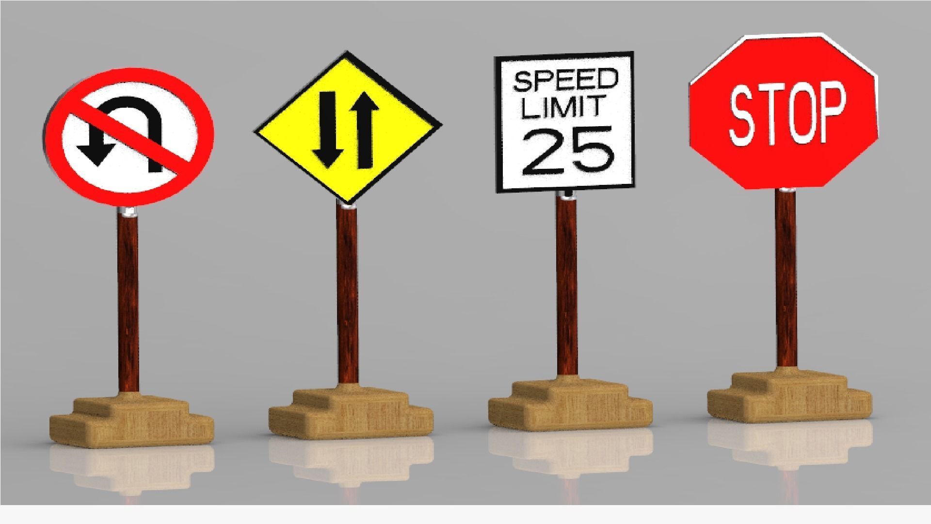sign board in road road signs traffic sign board sign board  3D model_5