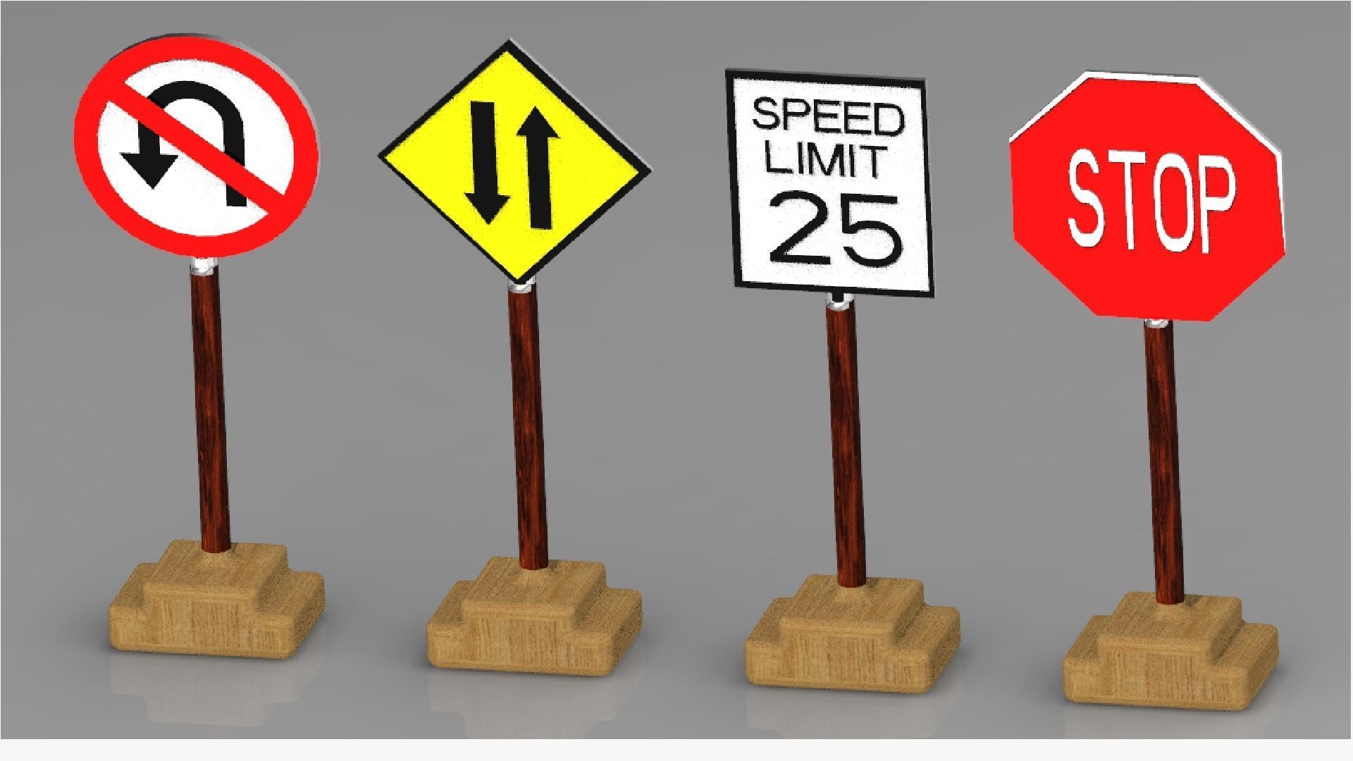 sign board in road road signs traffic sign board sign board  3D model_1