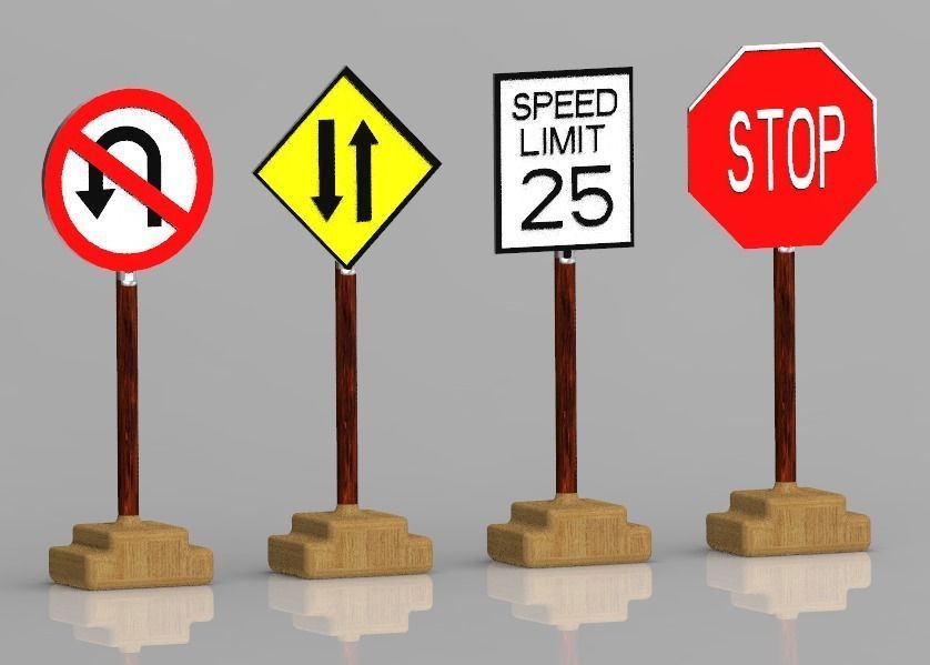 sign board in road road signs traffic sign board sign board  3D model_12