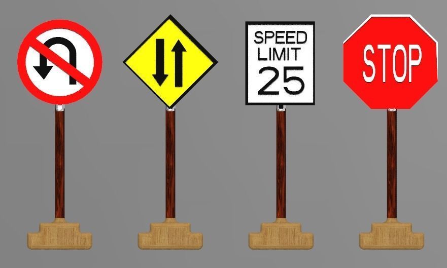 sign board in road road signs traffic sign board sign board  3D model_10