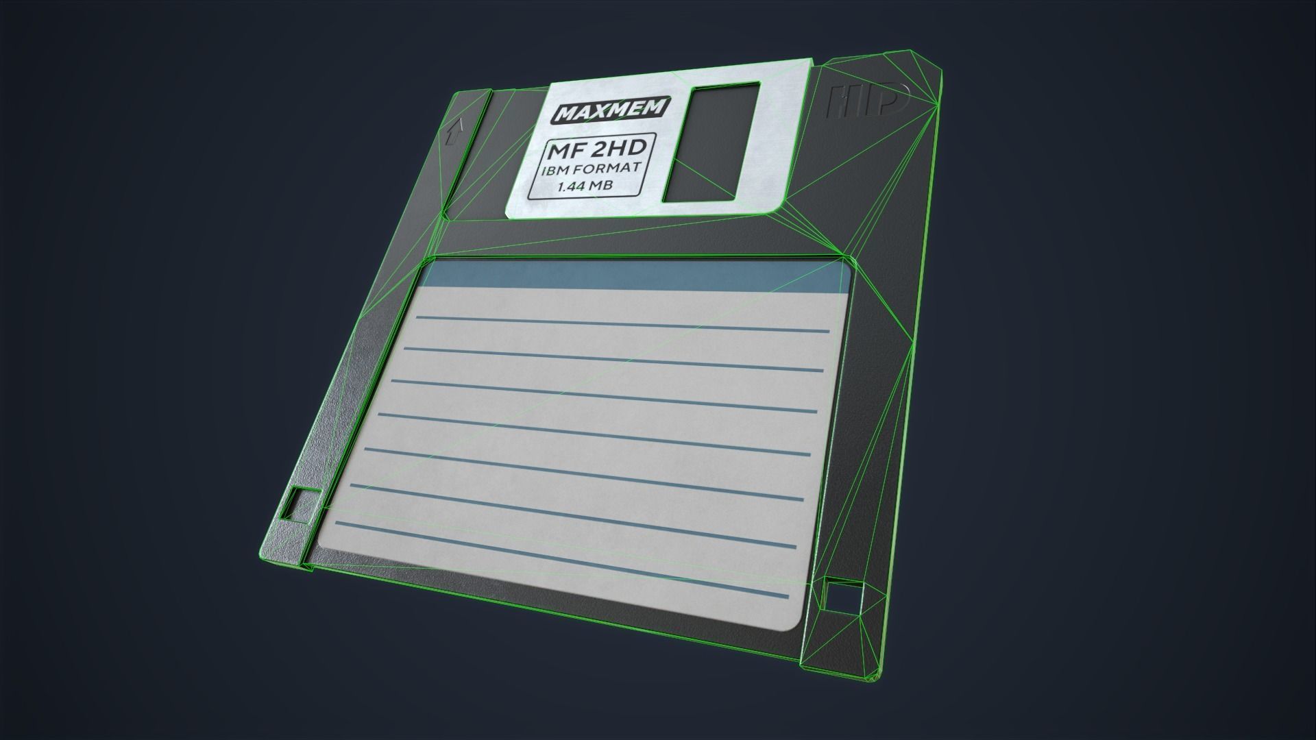 Computer diskette Low-poly 3D model_11