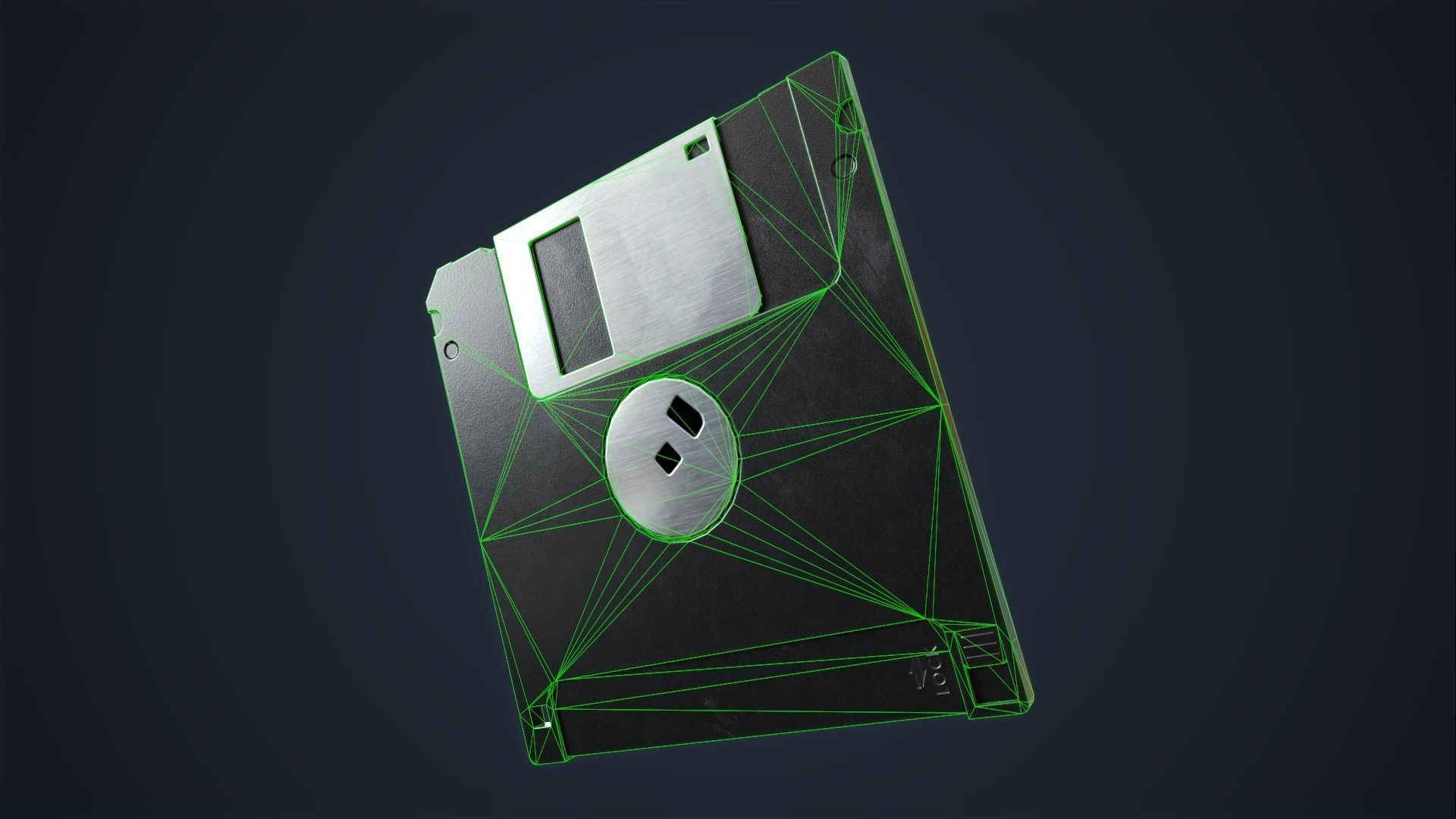 Computer diskette Low-poly 3D model_10