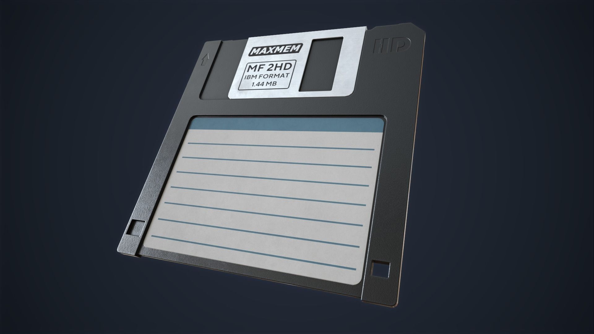 Computer diskette Low-poly 3D model_9