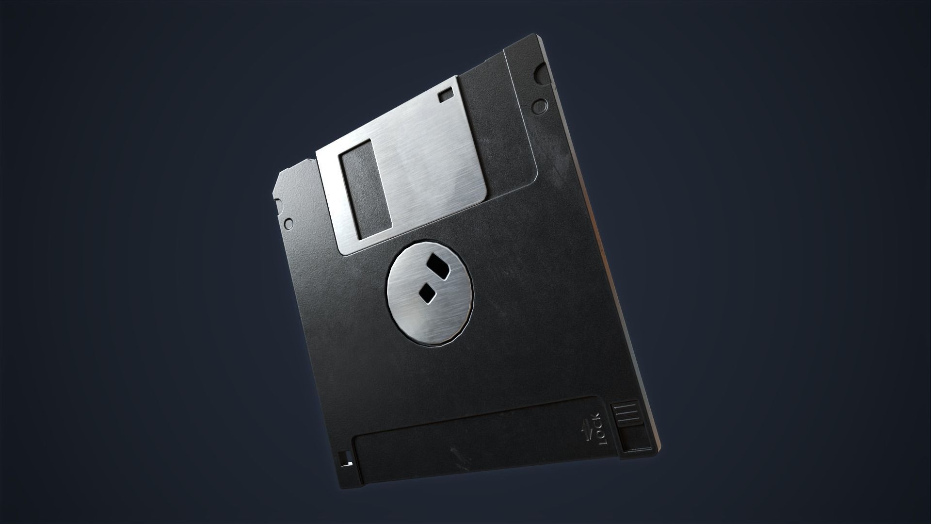 Computer diskette Low-poly 3D model_8
