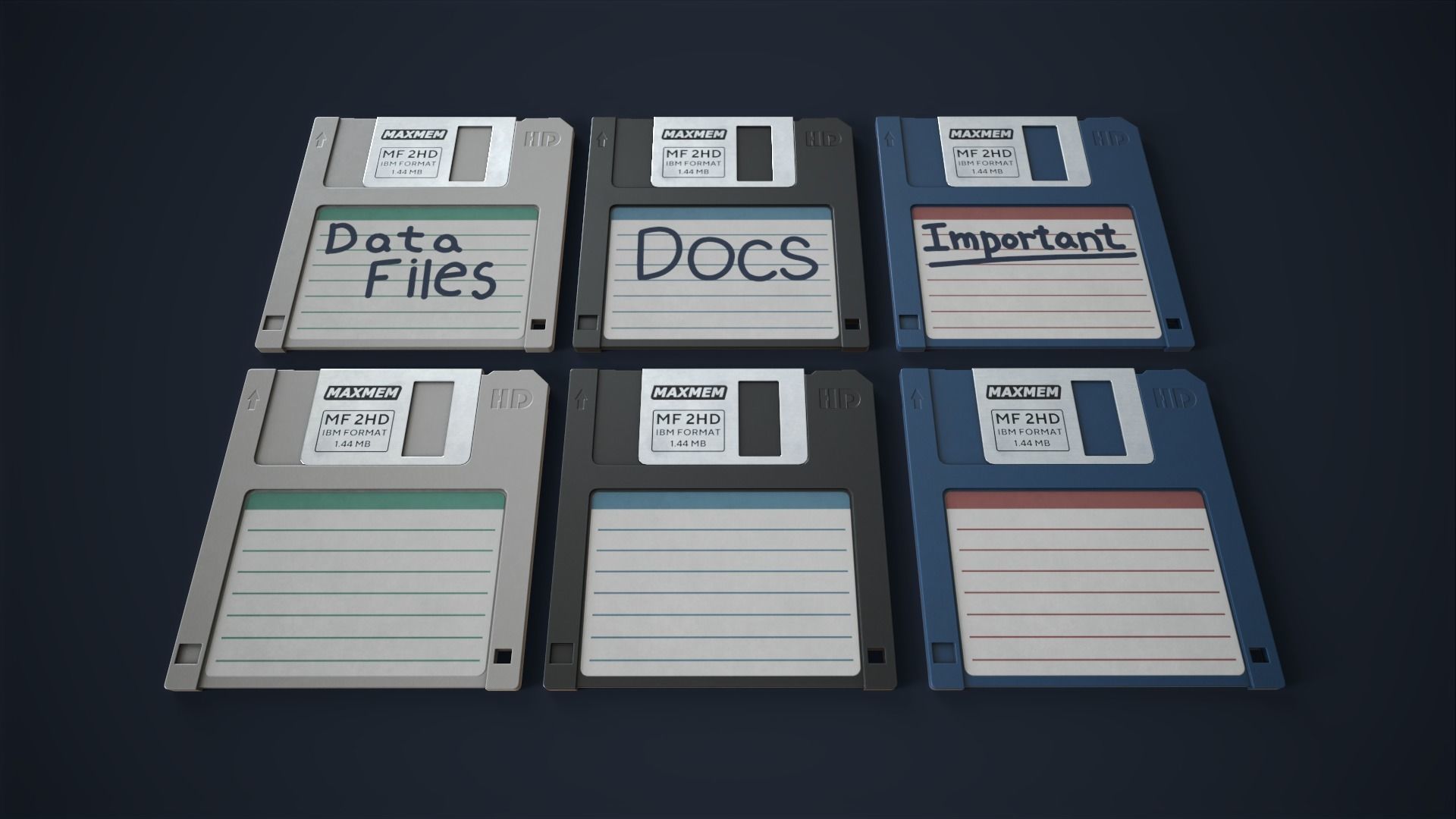 Computer diskette Low-poly 3D model_1