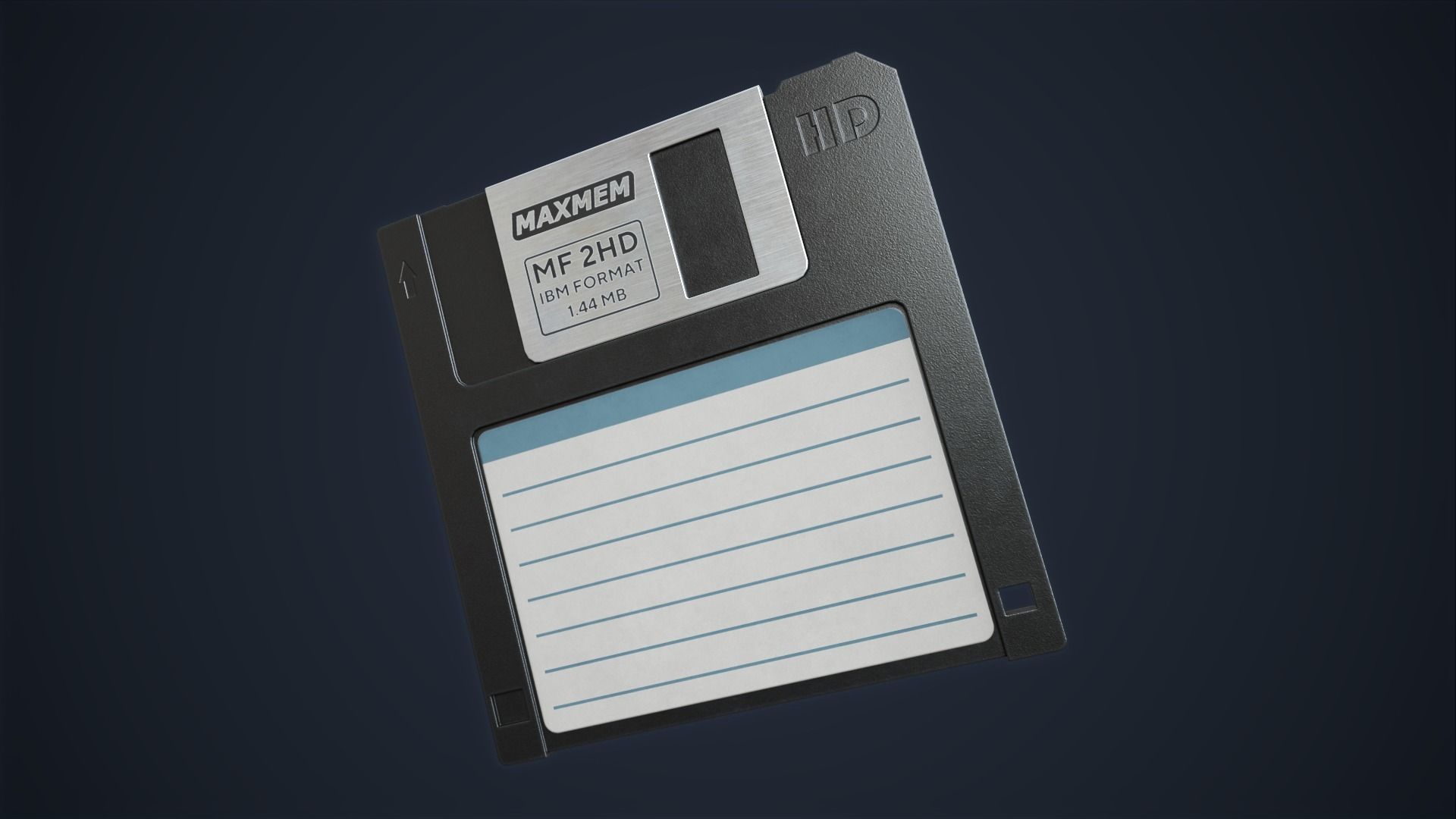 Computer diskette Low-poly 3D model_4