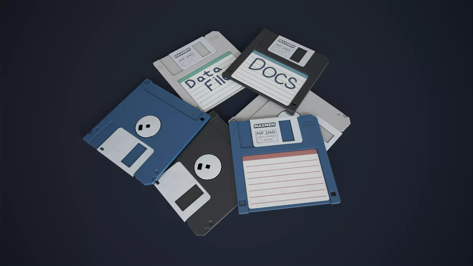 Computer diskette Low-poly 3D model_0