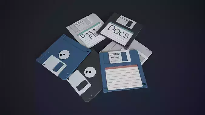 Computer diskette Low-poly 3D model