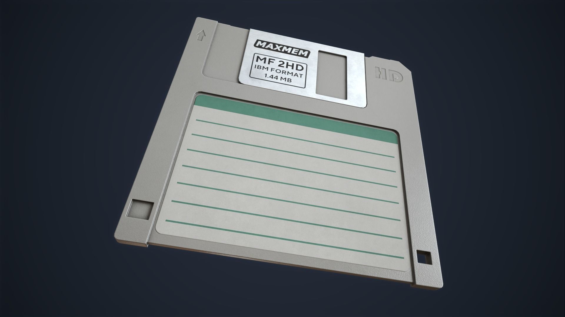 Computer diskette Low-poly 3D model_7