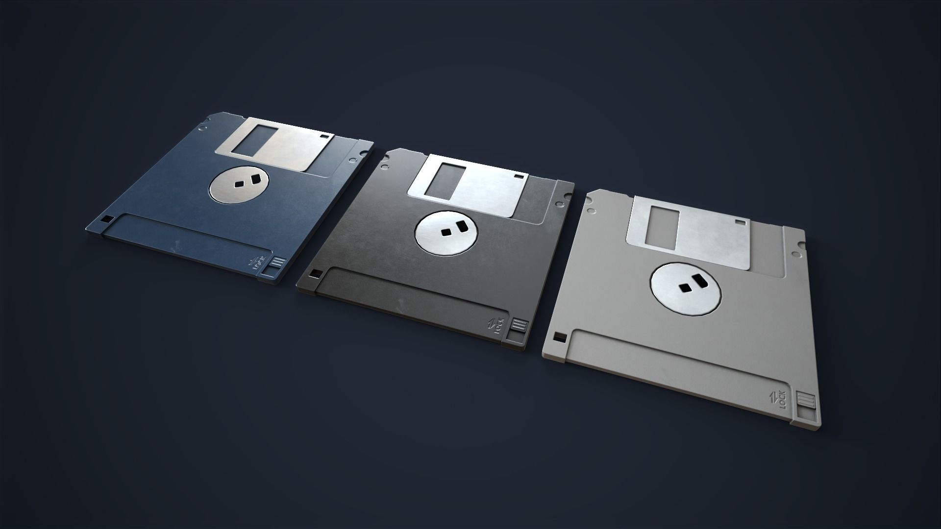Computer diskette Low-poly 3D model_3