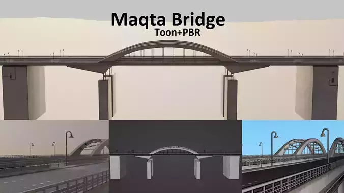 Maqta Bridge Low-poly 3D model Maqta Bridge Low-poly 3D model
