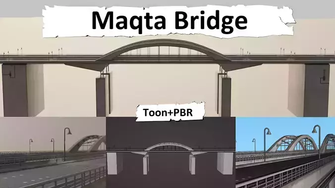 Maqta Bridge Low-poly 3D model