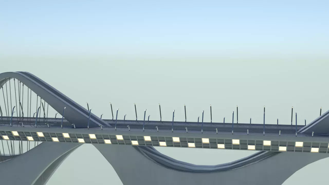 Sheikh Zayed Bridge Low-poly 3D model_1