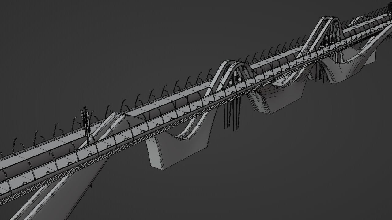 Sheikh Zayed Bridge Low-poly 3D model_9