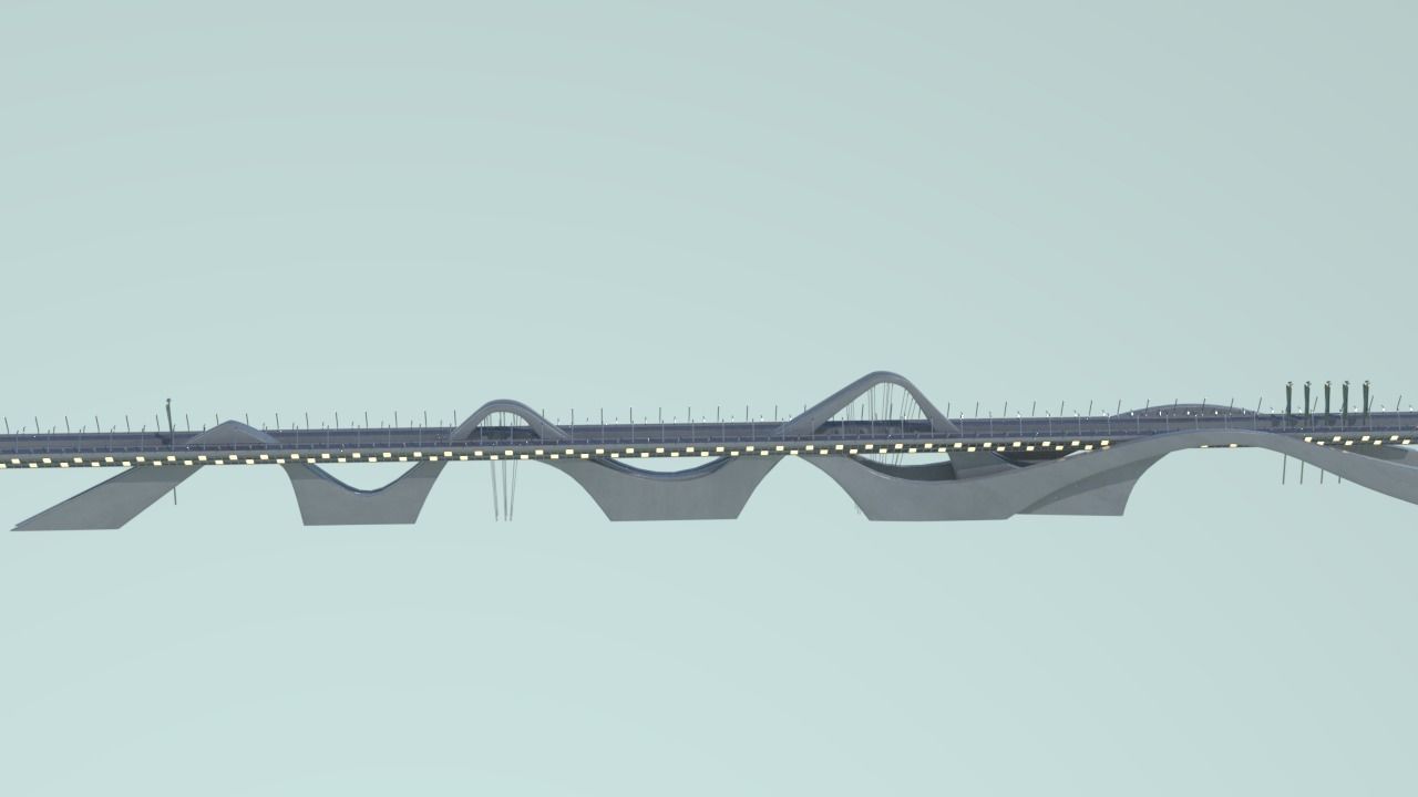 Sheikh Zayed Bridge Low-poly 3D model_2