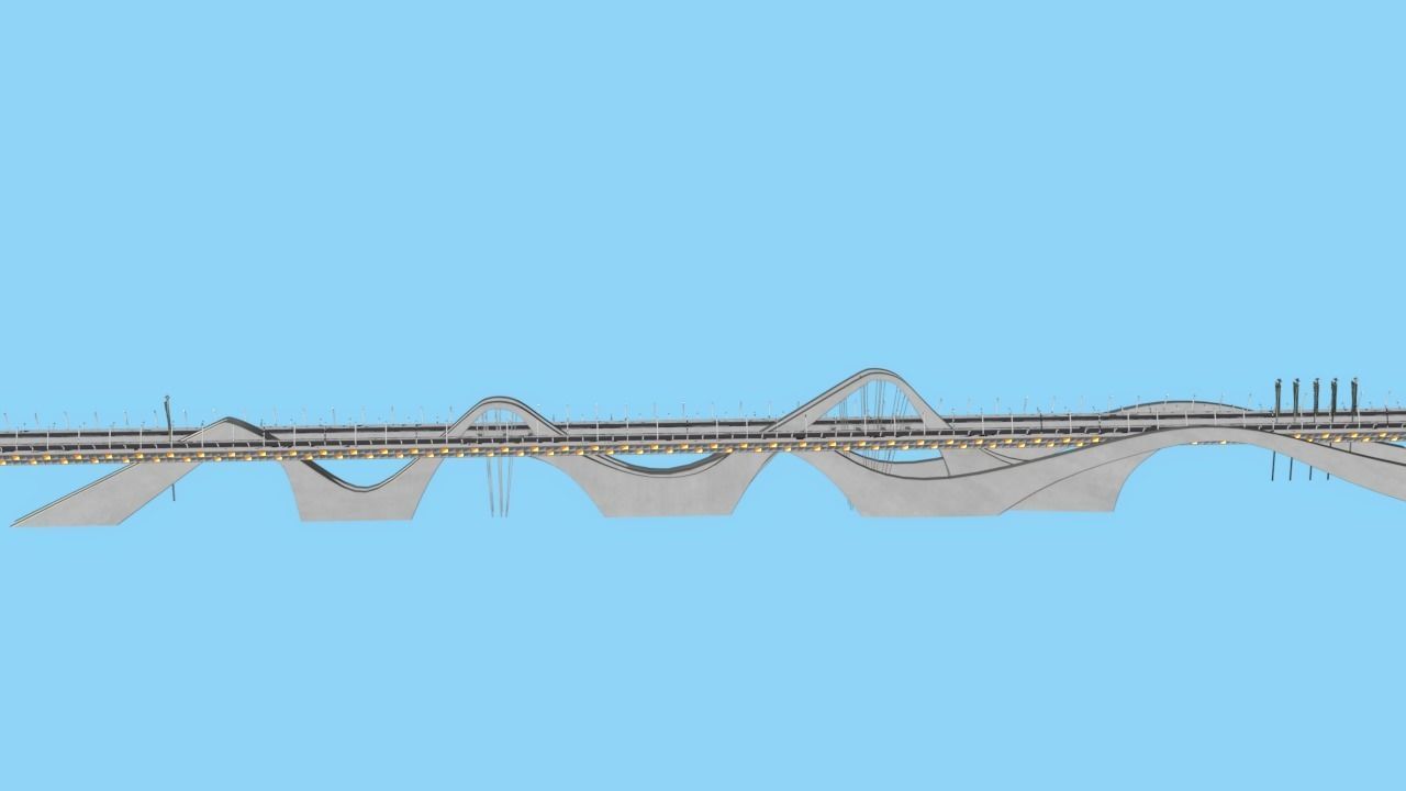 Sheikh Zayed Bridge Low-poly 3D model_6